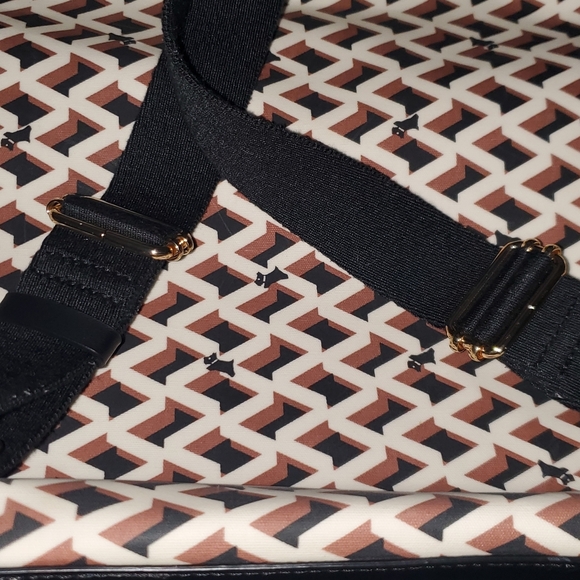 Radley London Backpack Style Bag with Geometric Pattern in Brown and White & Blk - Picture 7 of 14